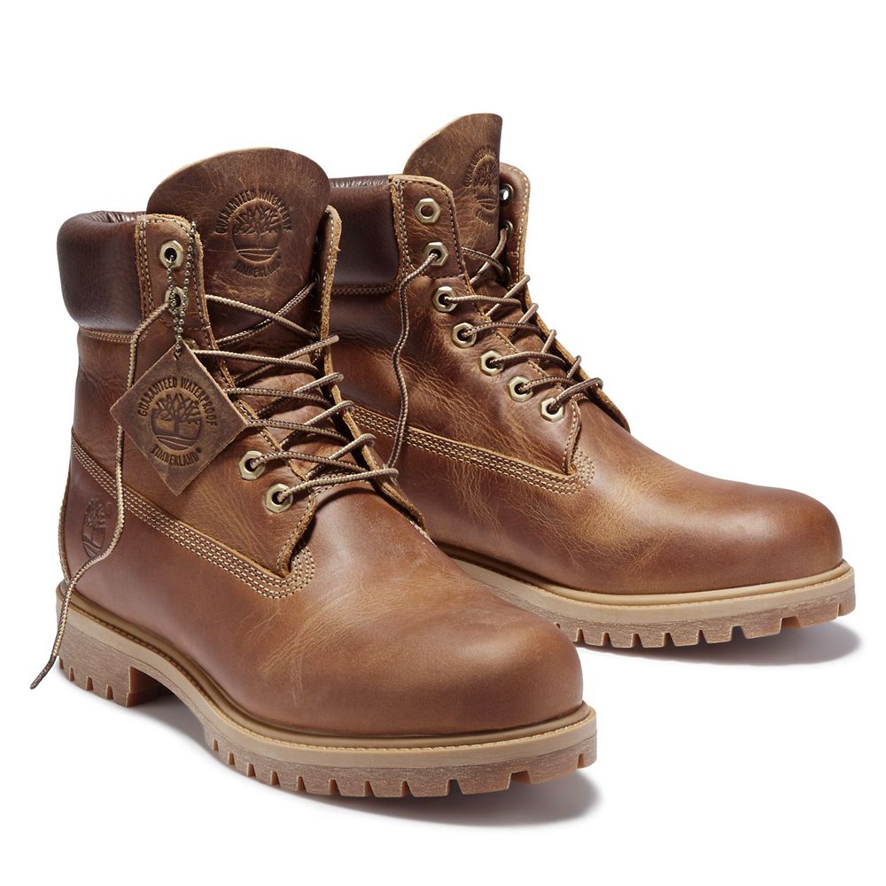 Timberland 6-Inch Μποτακια Ανδρικα Καφε - Heritage Waterproof - Greece 8069742-BV